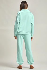 Hamptons Quarter Zip Top - Spring Mint