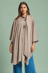 Flowy Draped Poncho - Latte