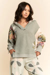 Flower Patchwork Hoodie - Seafoam