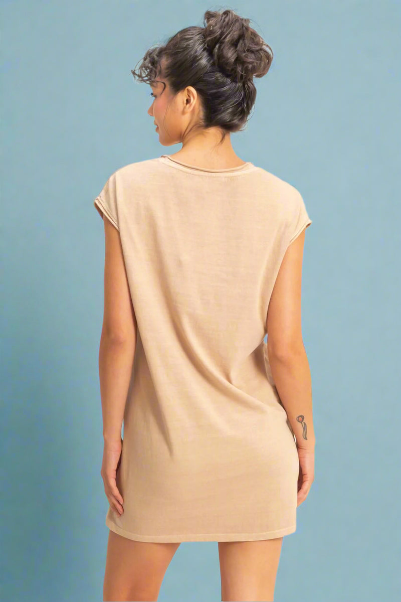 Freestyle Sleeveless Mini Dress - Taupe
