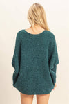 Chenille Boat Neck Sweater - Green