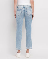 Tummy Control HR Cuff Slim Straight Jeans LV1302