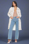 Almond Aura Plaid Shirt Coat - Brown