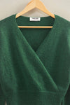 Surplice V Neck Sweater - Green