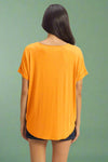 Short Sleeve Surplice Top - Orange