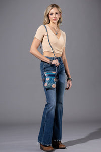 Hand-Painted Genuine Leather Crossbody - Sienna