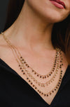 Gold & Brown Triple Layer Necklace