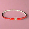 Retro-Inspired Metal Bow Belt - Red