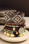 7- Strand Multi Shape Bracelet Set Brown