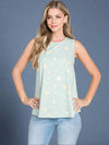Star Print Tank - Mint