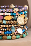 10 Layered Multi Beaded India Bracelet Teal