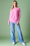 Casual Cozy Dolman Sweater - Pink