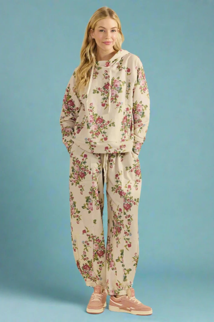 Printed French Terry Pants - Floral