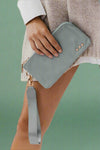 Cove Double Zip Nylon Wristlet - Gray