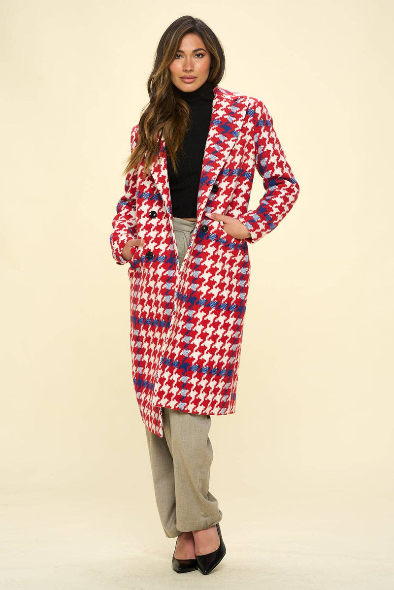 Promenade Houndstooth Coat