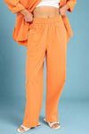 Poplin High Waist Pants - Orange