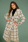 Vanilla Voyager Plaid Belted Coat