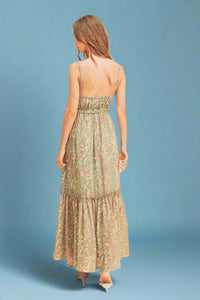 Davia Sage & Pink Floral Dress