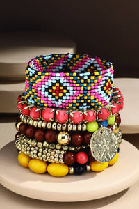 7- Strand Multi Shape Bracelet Set Canary