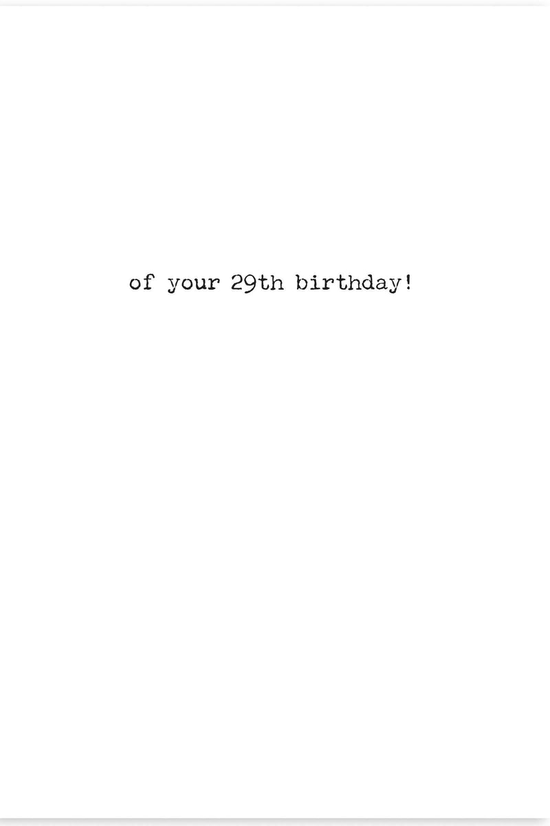 29th Birthday Anniversary Greeting Card