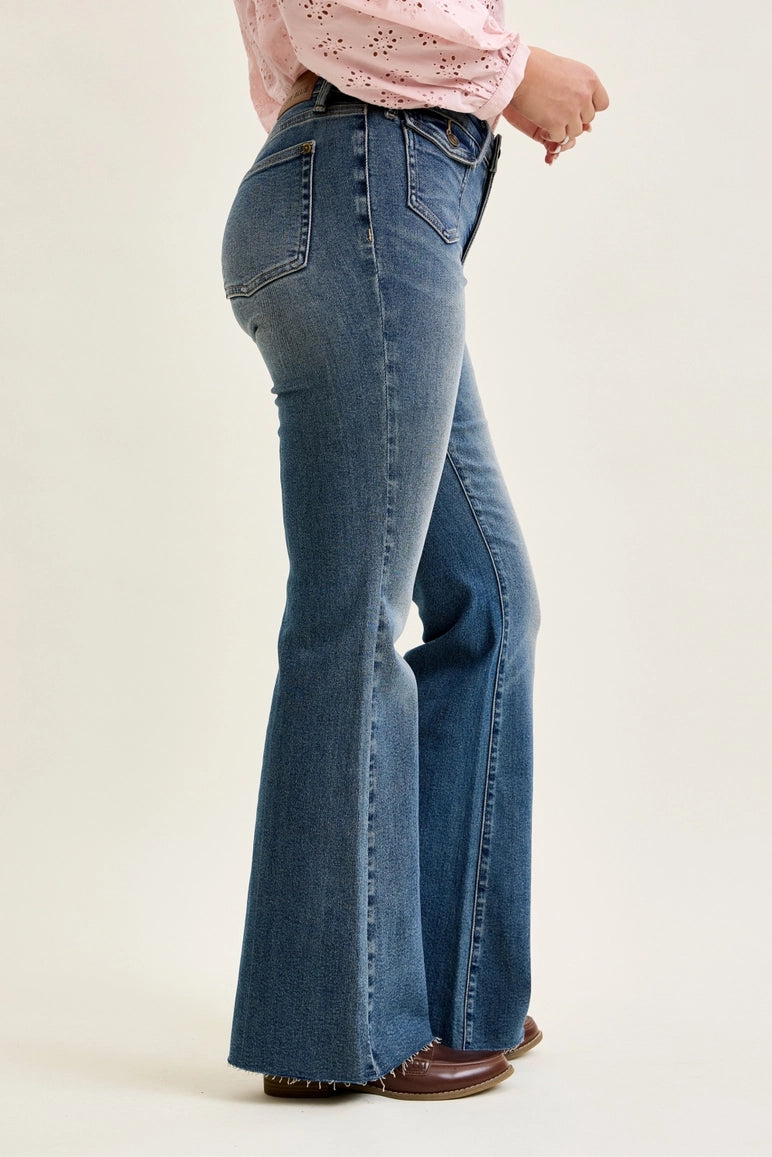 Mid Rise Flare w/ Front Flap Pockets - JB24