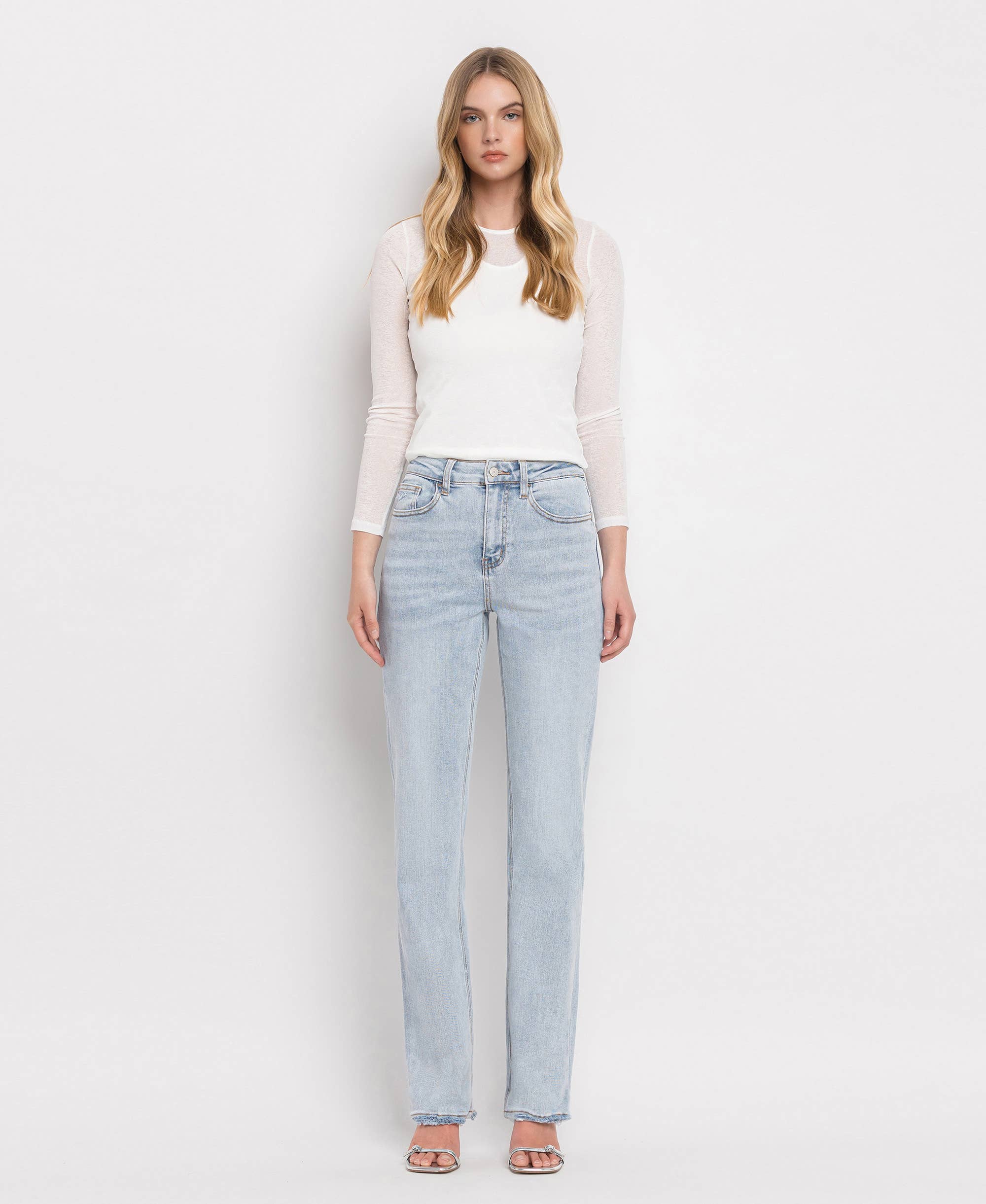 90's Vintage Super High Rise Straight Jeans - LV30