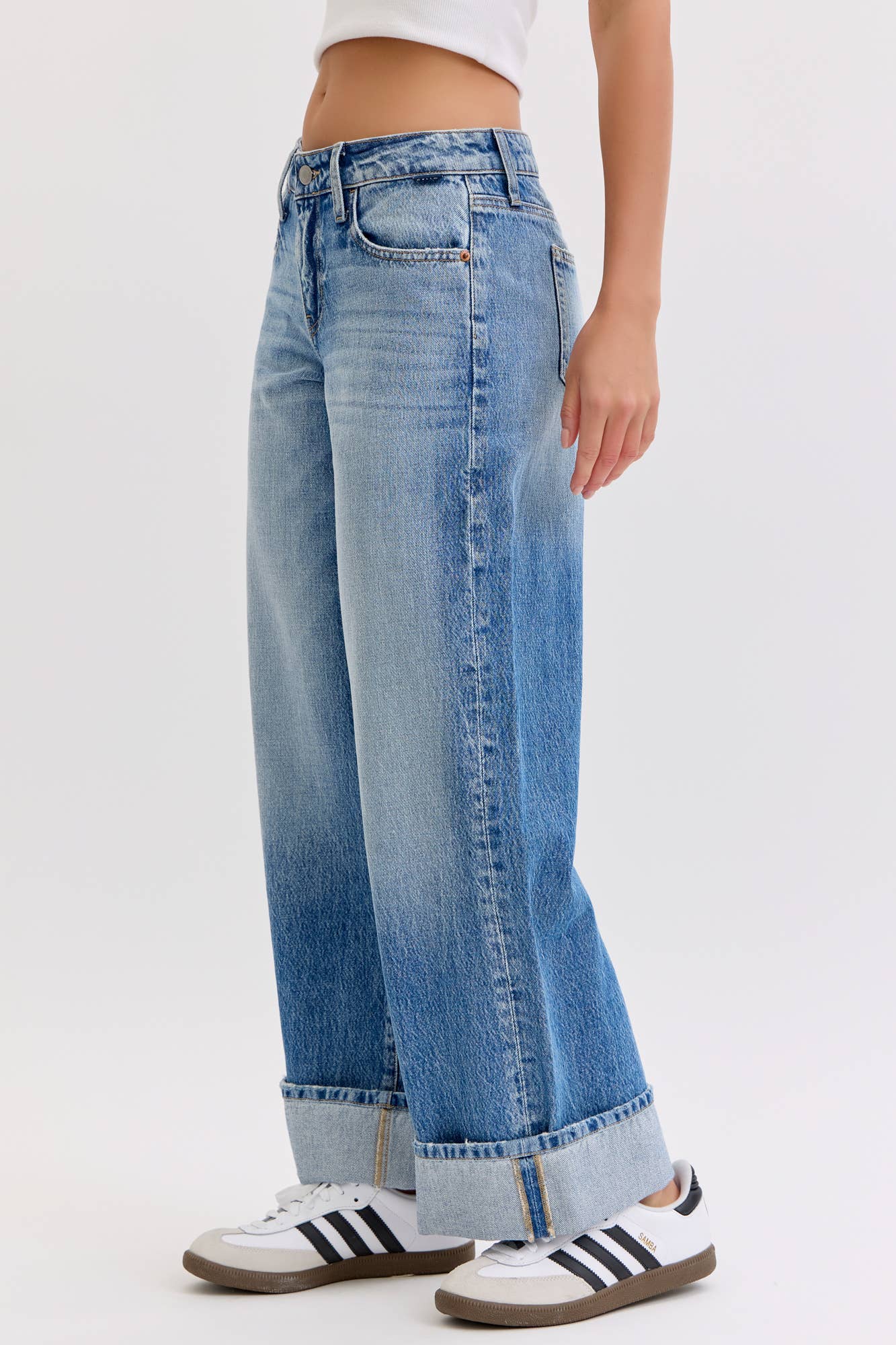 Low Rise Wide Leg With Cuff C266