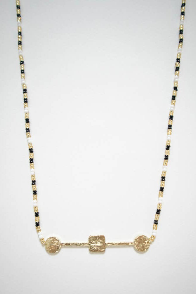 Axis Beaded Necklace Gold