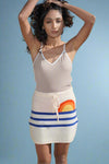 Sunset Knit Sweater Skirt - Cream