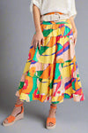 Tiered Floral Maxi Skirt - Beige Mango