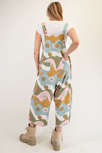 Flower Power Overalls - Olive
