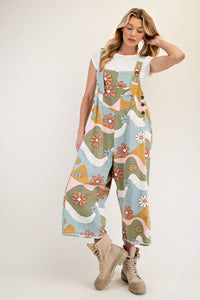 Flower Power Overalls - Olive