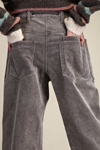 Washed Stretch Corduroy Pants - Ash