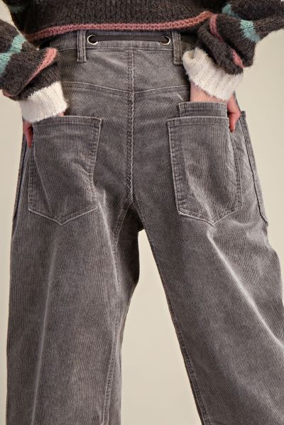 Washed Stretch Corduroy Pants - Ash