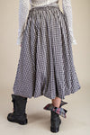 Gingham Bubble Hem Skirt - Black