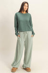 Crew Neck Cozy Sweatshirt - Green