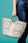 Myth Jute Wood Handle Tote Bag
