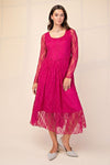 Drop Waist Lace Dress - Berry