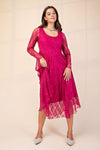 Drop Waist Lace Dress - Berry