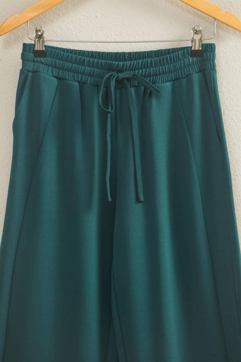 High-Waist Sweatpants - Green