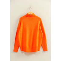 Oversized High Low Sweater - Orange