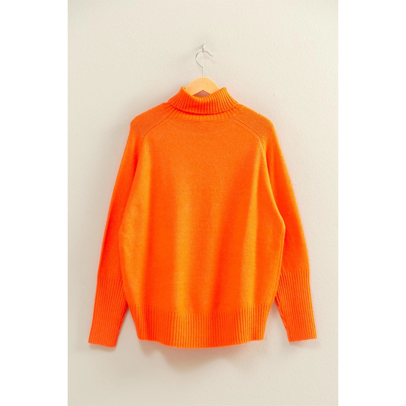 Oversized High Low Sweater - Orange