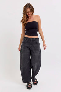 Black Barrel Leg Jean C271