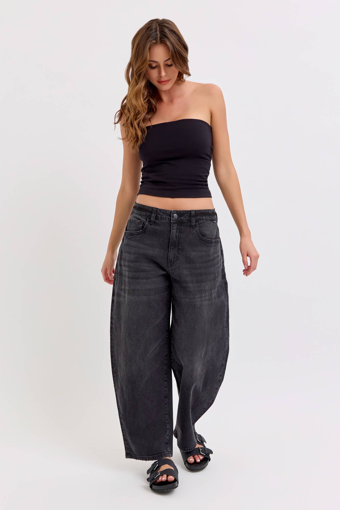 Black Barrel Leg Jean C271