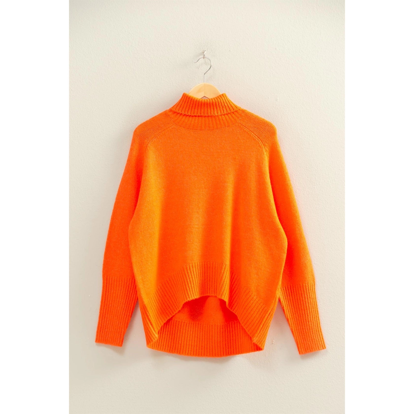 Oversized High Low Sweater - Orange