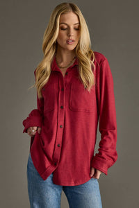 Heather Red Super Soft Button Up