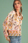 Paisley Knit Sweater Cardigan - Ivory