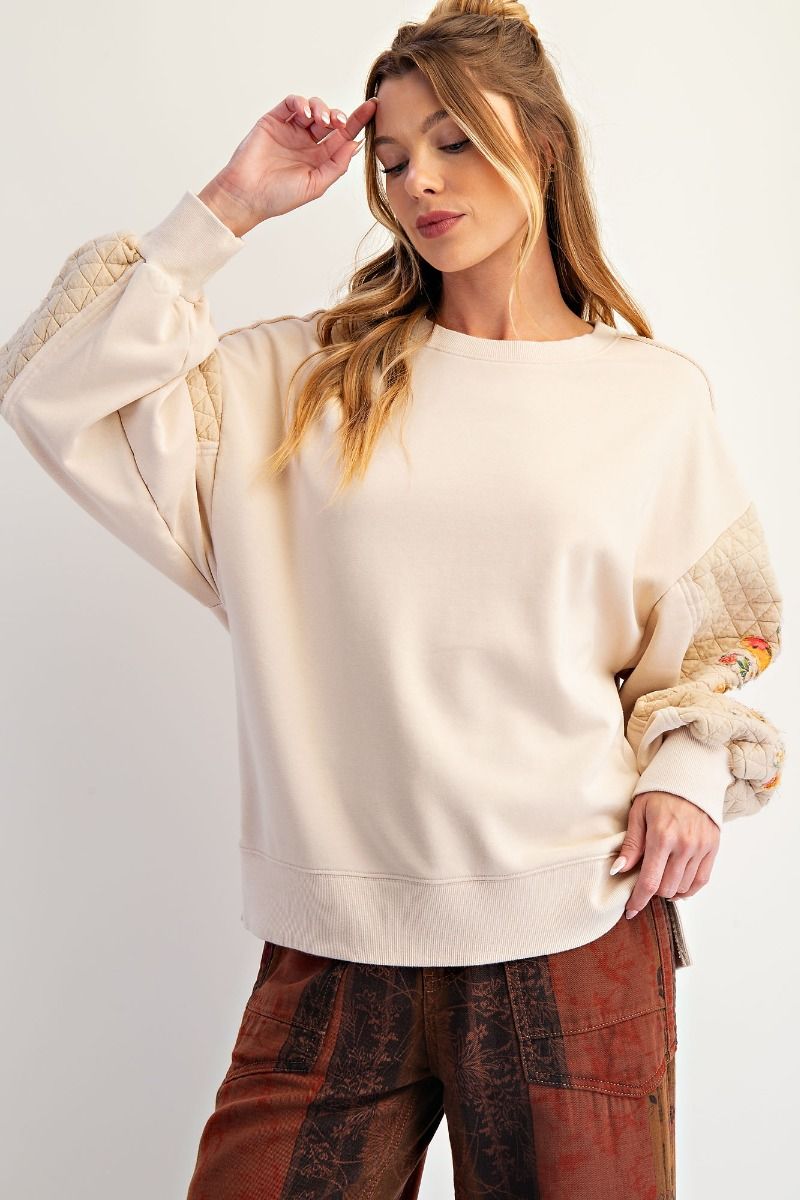 Quilted Embroidered Sweater