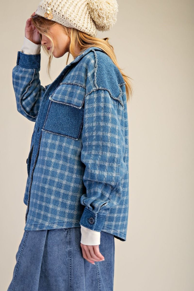 Button Down Plaid Shacket
