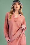 Textured Thermal Washed Pullover